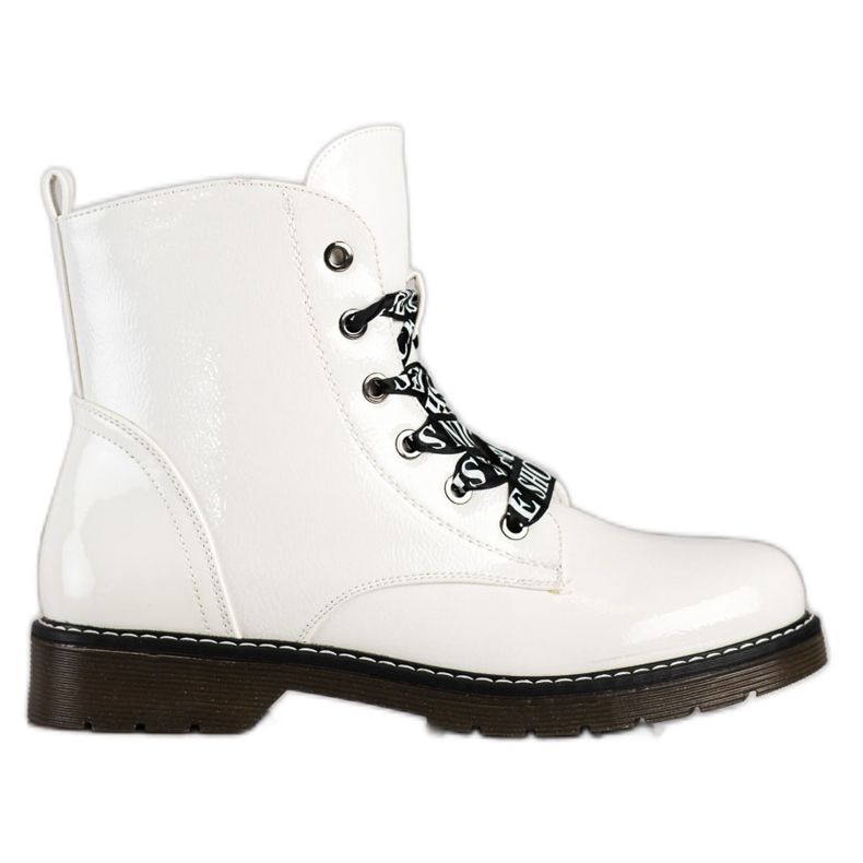Botas Com Encadernação Decorativa VINCEZA branco Botas Com Encadernação Decorativa VINCEZA branco