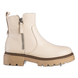 Evento Botas confortáveis ​​com zíper bege