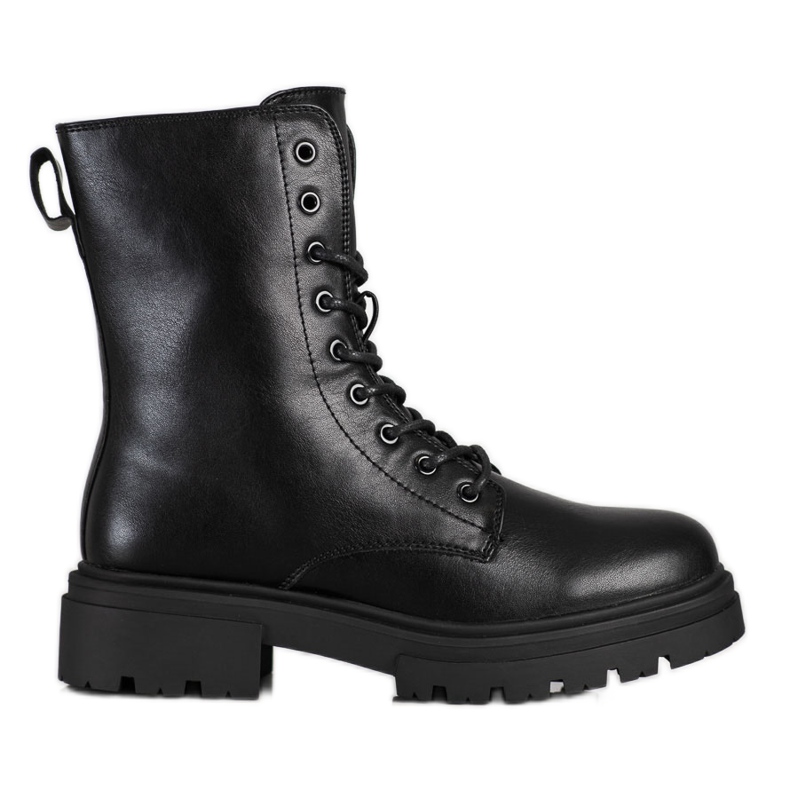 Evento Botas quentes com couro ecológico preto