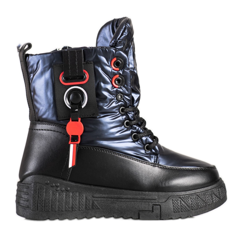 Seastar Botas de neve quente na plataforma preto azul marinho