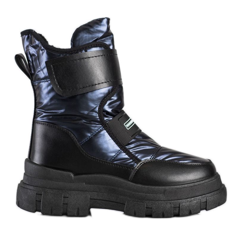 Seastar Botas de velcro para neve preto azul