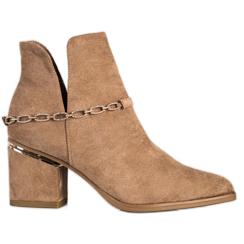 Seastar Botas Elegantes Com Corrente bege castanho Seastar Botas Elegantes Com Corrente bege castanho