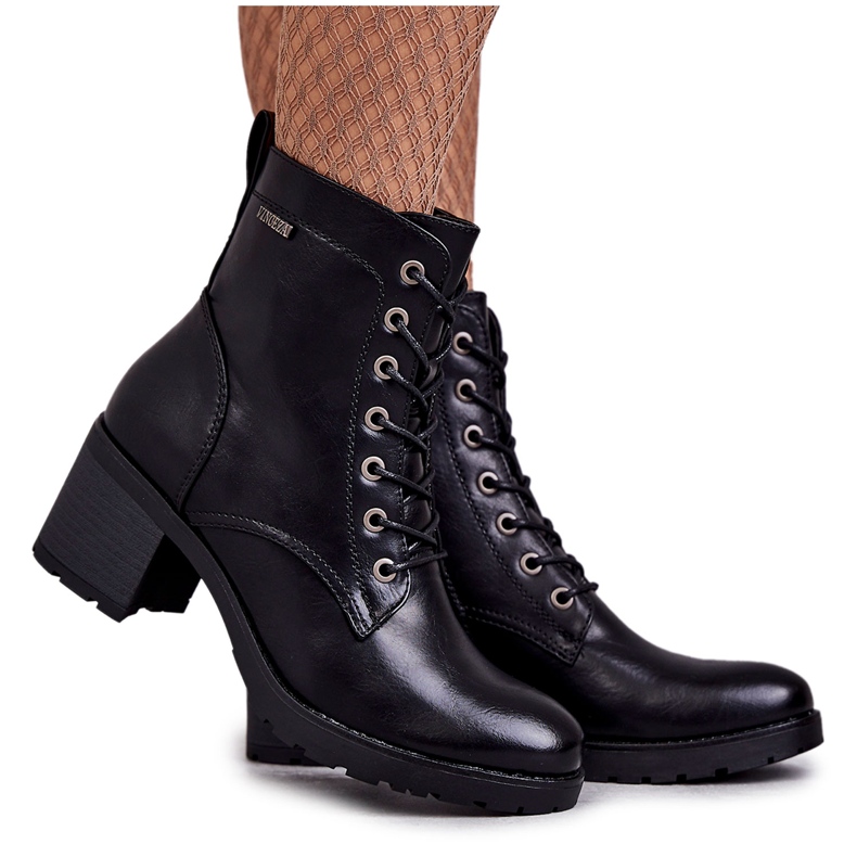 Vinceza Botas femininas de salto preto quente Dunaff