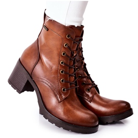Vinceza Botas de salto feminino quentes Camel Dunaff marrom
