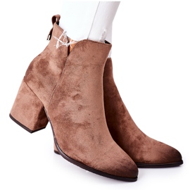 Vinceza Botas femininas com salto camurça bege Carrick
