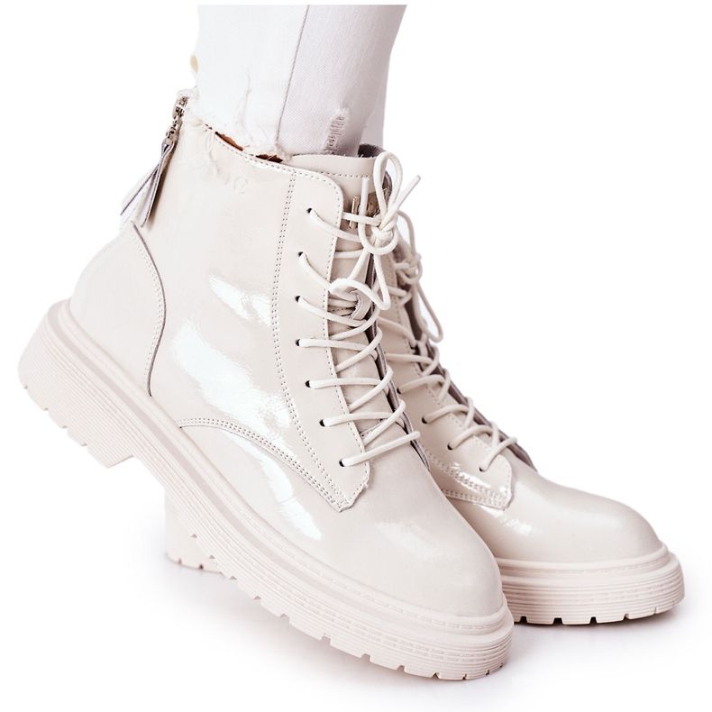 Botas de couro feminino GOE II2N4013 brancas branco