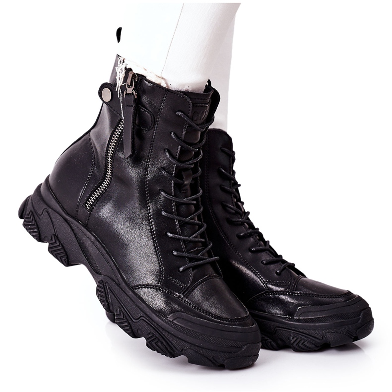 Botas de couro feminino GOE II2N4031 pretas preto