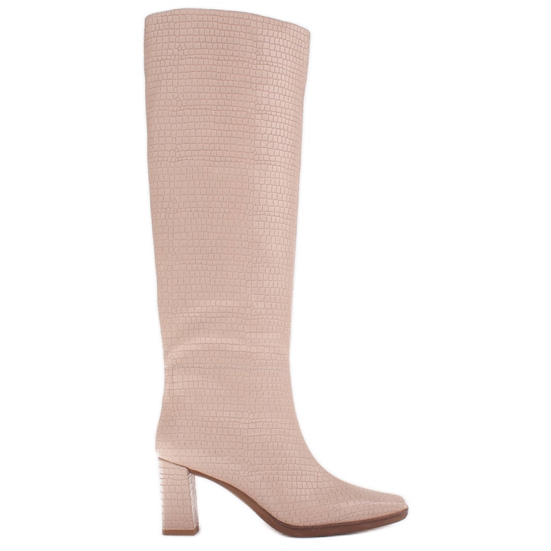 Marco Shoes Botas de salto alto com cano regular bege Marco Shoes Botas de salto alto com cano regular bege