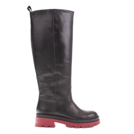Marco Shoes Botas caçadores com cano mais largo preto