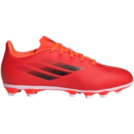 Chuteiras Adidas X Speedflow.4 FxG Jr FY3319 vermelho laranjas e vermelhos