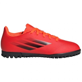 Chuteiras Adidas X Speedflow.4 Tf Jr FY3327 vermelho laranjas e tintos Chuteiras Adidas X Speedflow.4 Tf Jr FY3327 vermelho laranjas e tintos
