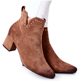 Vinceza Botas femininas camurça bege brinlack marrom