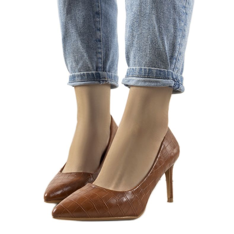 Sapatos marrons com salto agulha Byatt castanho