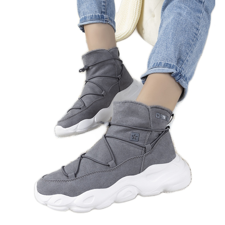 Botas de neve cinza elegantes da Big Star para mulheres Marrero