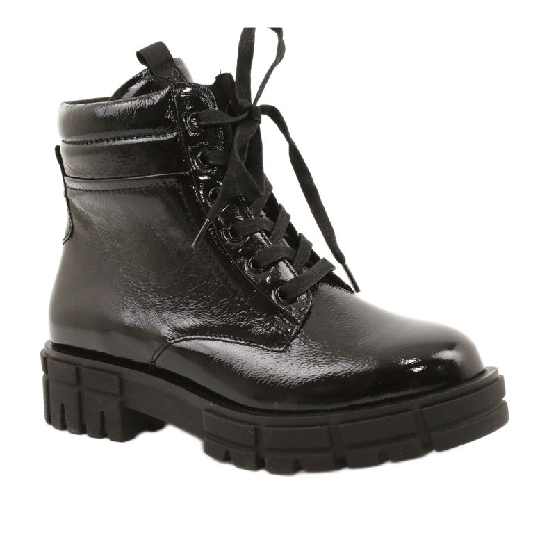 Botas femininas Caprice 9-25252-27 017 laca preta preto