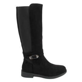 Botas de equitação com parte superior flexível preta G-349 Black preto