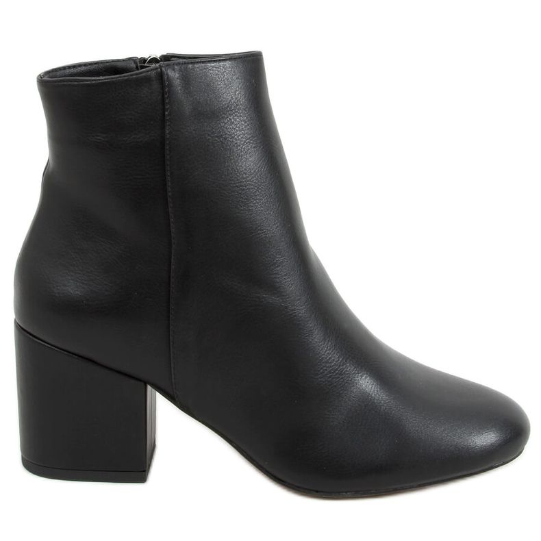 Botas pretas de salto baixo 9K6049-1PU pretas preto