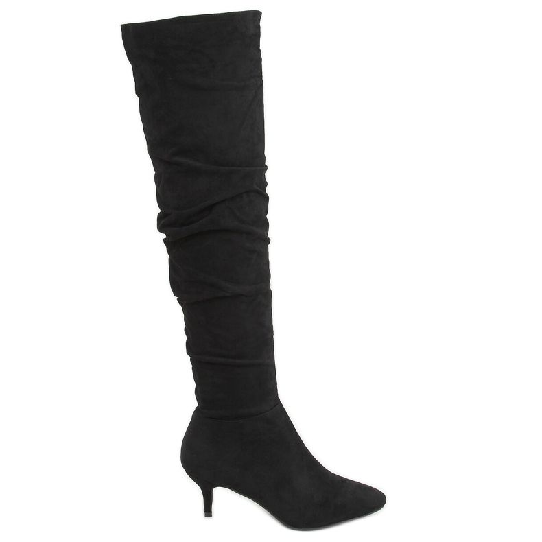 Botas pretas em salto baixo 7004 Preto