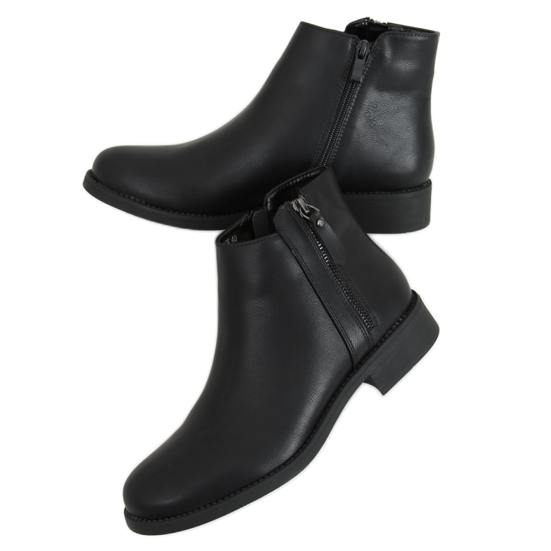 Botas pretas Chelsea para mulheres MM-830 pretas preto