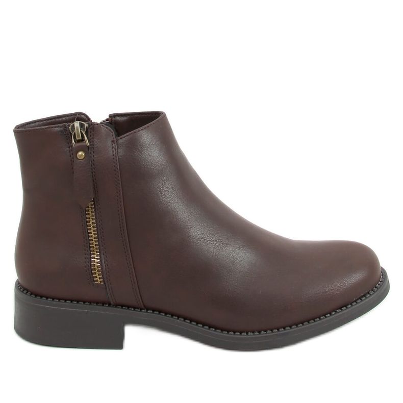 Botas marrons Chelsea para mulheres MM-830 Marrom castanho
