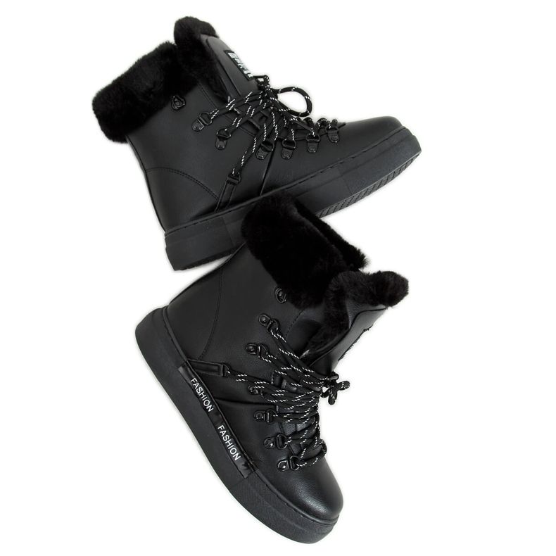 Botas de neve femininas pretas 2C9XX835-5 Pretas preto