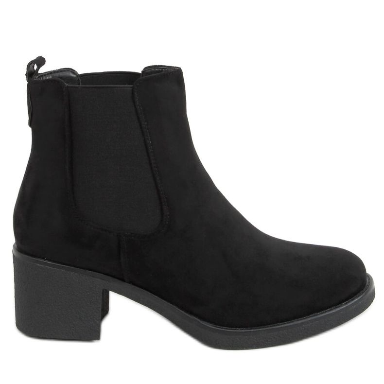 Botas pretas de salto baixo Chelsea SP102 pretas preto