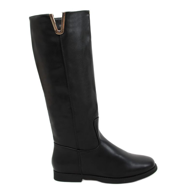 Botas de equitação femininas negras YY6787 Preto