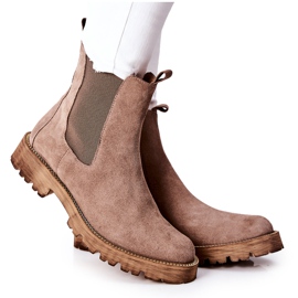 Botas de couro Botas Jodhpur Nicole Brown Brace marrom