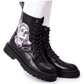 Botas femininas com estampa GOE II2N4046 pretas preto