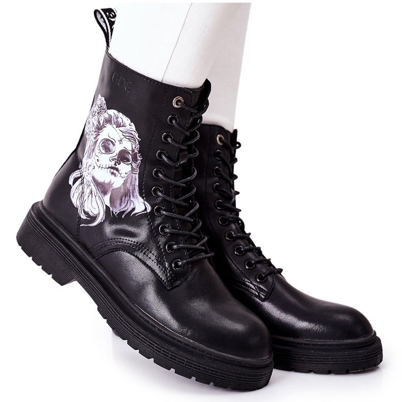 Botas femininas com estampa GOE II2N4046 pretas preto