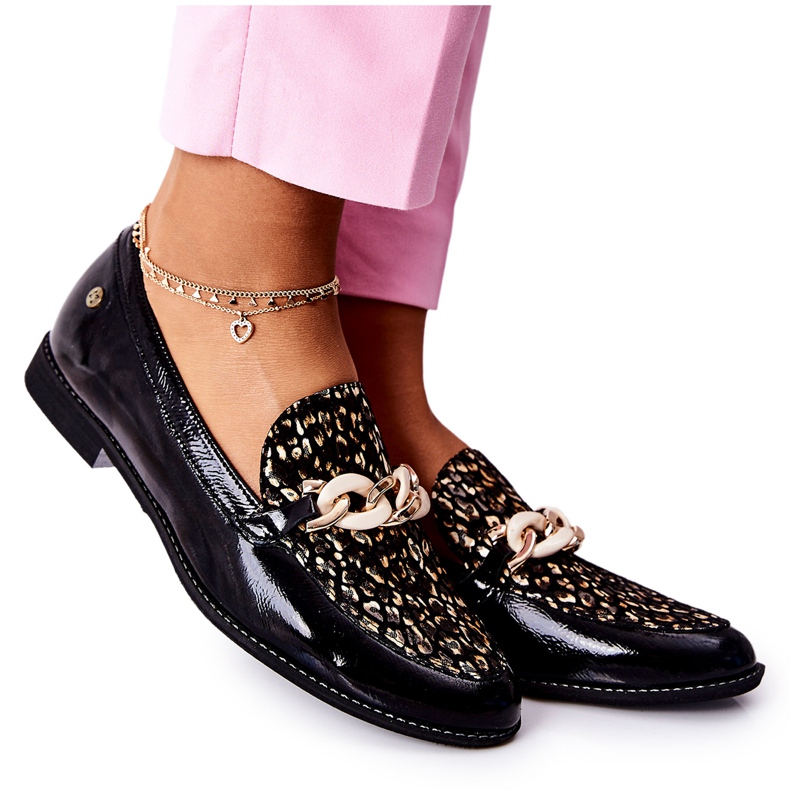 Brogues Maciejka Feminino Mocassins Envernizados Pretos 4099B-01 / 00-1