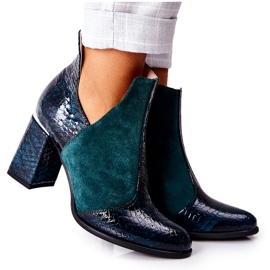 PA2 Botas femininas de couro com salto verde, eu desejo PA2 Botas femininas de couro com salto verde, eu desejo