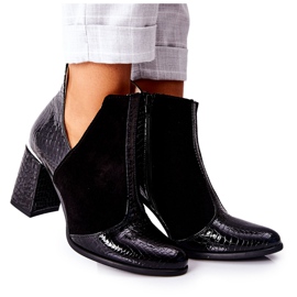 PA2 Botas de couro femininas com salto preto I Wish PA2 Botas de couro femininas com salto preto I Wish