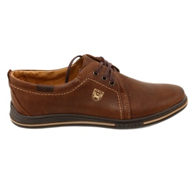 Polbut Sapatos masculinos de couro 343 DK.Camel marrom