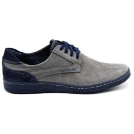 KOMODO Sapatos masculinos casuais 848 cinza azul marinho