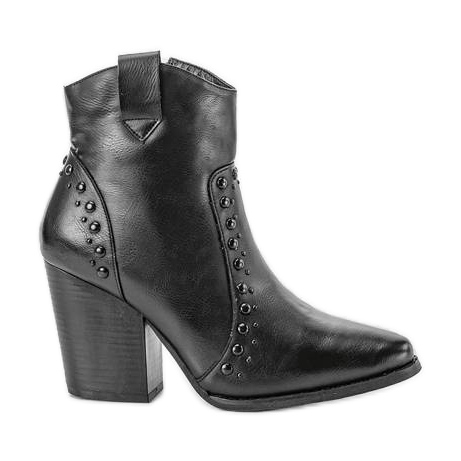 Botas pretas de tornozelo no poste Mero preto