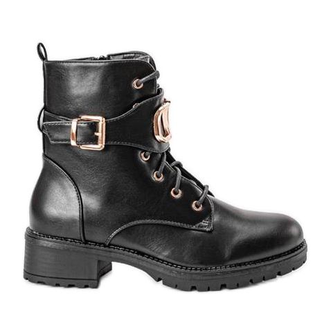 Botas de trabalho pretas Versi de salto baixo preto