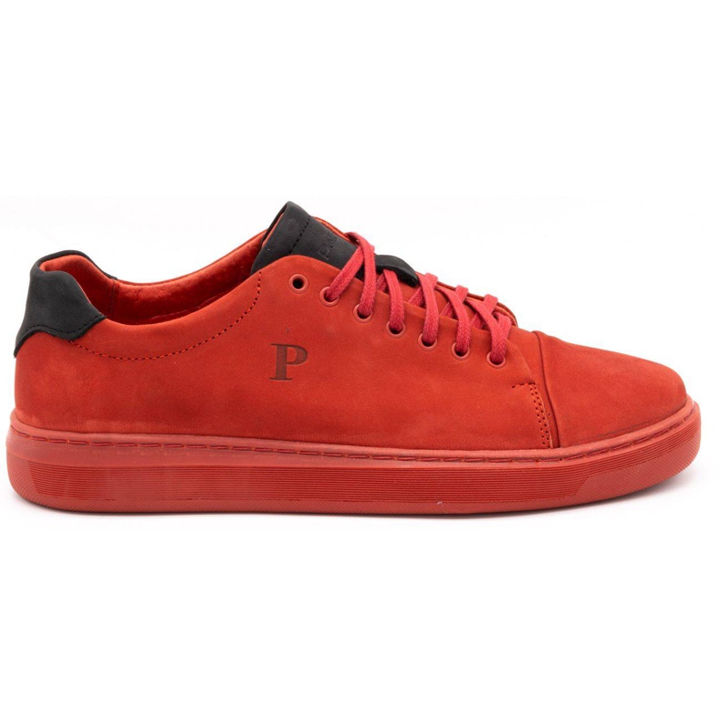 Polbut Sapatos de couro masculino 2109 vermelho