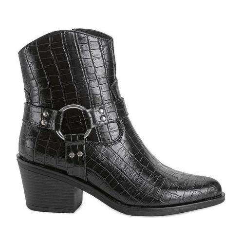 Botas de cowboy pretas com padrão de crocodilo Lav preto Botas de cowboy pretas com padrão de crocodilo Lav preto