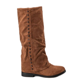 Botas de camelo no salto em cunha Colorado marrom