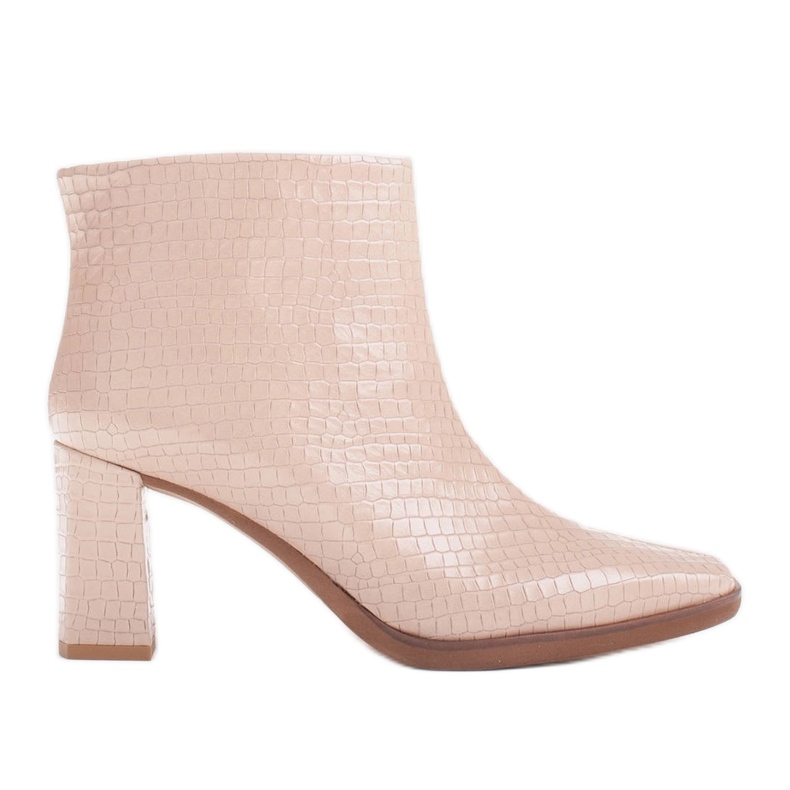 Marco Shoes Botas combinadas feitas de dois tipos de couro bege Marco Shoes Botas combinadas feitas de dois tipos de couro bege