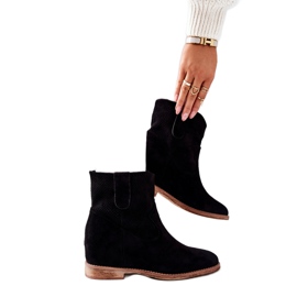 PG1 Botas pretas de camurça Polon preto