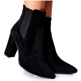 PG1 Botas de camurça femininas com salto preto Kastren PG1 Botas de camurça femininas com salto preto Kastren