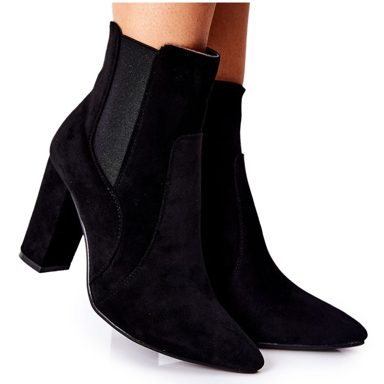 PG1 Botas de camurça femininas com salto preto Kastren PG1 Botas de camurça femininas com salto preto Kastren