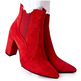 PG1 Botas de camurça femininas de salto alto vermelho Kastren PG1 Botas de camurça femininas de salto alto vermelho Kastren