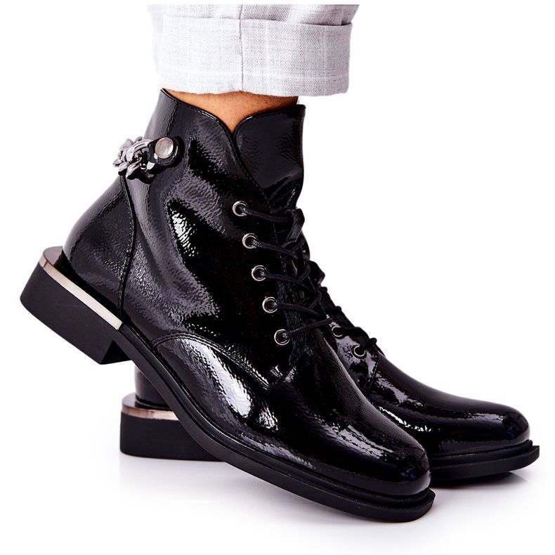 Botas Aquecidas Lacadas Sergio Leone Preto BT405