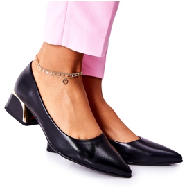 S.Barski Elegant Leather Pumps Black Samira preto