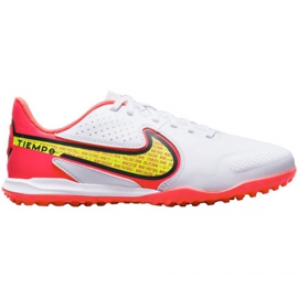 Chuteiras Nike Tiempo Legend 9 Academy Tf Jr DA1328 176 branco branco