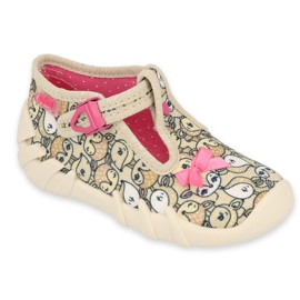 Calçados infantis Befado 110P437 bege marrom rosa