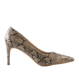BM Sapatos castanhos no padrão de pele de cobra Nickle marrom